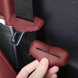 Interior Accessories Luxurious Seat Belt Buckle Holder Cover Pure Hand Sewing Artificial Fiber Leather Silencer Sheath