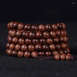 Strand Authentic Old Sandalwood String 108 Pieces Wooden Buddha Beads Rosary