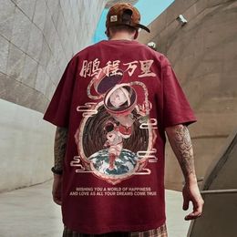 Mens Oversized T Shirt Y2k Clothes Tops Loose Breathable Vintage Pure Cotton Streetwear Harajuku Short Sleeve Tee Favourite 240129