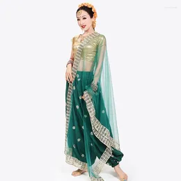 Stage Wear Saree Wide Leg Pants Performance Costumes Belly Dance Suit Oriental Classical Clothing Festival Dress