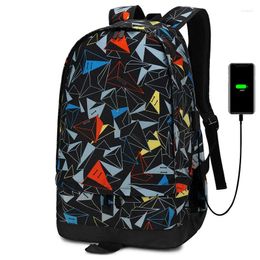 Backpack Thermal Transfer Oxford Student Schoolbag Men Outdoor Large-capacity Mountaineering Travel Basketball Bag