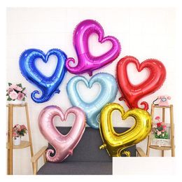 Party Decoration 32 Large Size Hook Heart Shaped Foil Helium Balloons Wedding Valentines Day Decor I Love You Inflatable Air Globos Dhueh