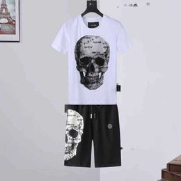14666 Plein Tops Philipps Pp Sets T-shirts Bear Mens Sporting t Shirts Joer Crystal Shorts Skull Tracksuit Suit Men Casual Tracksuits Oo99