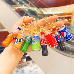 Keychains Cute Mini Super Simulation Cola Drink Bottle Can Keychain Couple Bag Car Pendant Small Gift