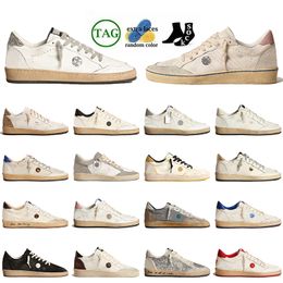 Designer Casual Shoes OG Gold Glitter Suede Leather Ball Star Handmade Trainers Italy Brand Womens Mens Upper Luxury Vintage Platform Silver Basketball Sneakers