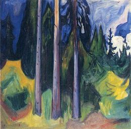 Foresta, 1903 di Edvard Munch Pittura a olio su tela Replica Paesaggio Opera d'arte da parete per hotel, Decorazione domestica Dipinti espressionisti Mano pura Senza cornice