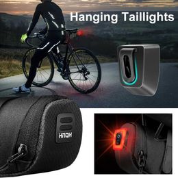 Other Lighting Accessories Bicycle Rear Light USB Rechargeable Bike Saddle Bag Lamp Waterproof MTB Road Bike Tail Light Seat Tube Helmet Bag Taillights YQ240205