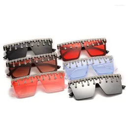 Sunglasses Boyarn 2024 Handmade Diamond All-match Box One-piece Large Frame Rice Custom Sun Glasses