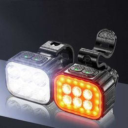 Other Lighting Accessories Bicycle Front Rear LED Light Set USB Charge Cycling Headlight Taillight Light 6/24 Lamp Bead Waterproof Aluminium Alloy Bike Lamp YQ240205