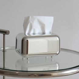 Gold Silver Mirrow Tissue Box Tissue Container Desktop Napkin Tissue Holder Case Storage Box Home Living Room Decor Ornaments 240130