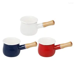 Milk Pot Nonstick Pan Soup With Long Handle Cooking For All Stove Top Easy To Clean Enamel Material M6CE