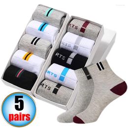 Men's Socks 5Pairs Fashion Men Cotton Fibre Summer Spring Sports Breathable Student Sock High Quality Deodorant Business