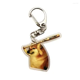 Keychains 1PC INS Spoof Creative Internet Celebrity Cute Cheems Pet Keyring Funny Shiba Inu Confusing Dog Keychain