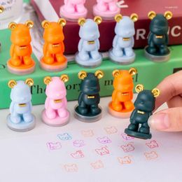 Party Favour 12Pcs Cute Round Cartoon Children Puzzle Bear Stamp Kindergarten Teacher Reward Toys Kids Birthday Gifts