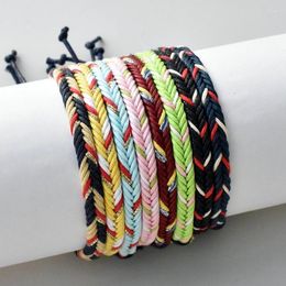 Charm Bracelets 8Pcs/Set Braided Couple Bracelet Men Women Handmade Thread Adjustable Rope Sporty Wristband Friend Jewelry