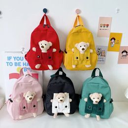 Baby Backpack 2023 Kids Boys Girls Schoolbag Kindergarten Bags Cartoon Bear Animals Children's Backpacks 240129