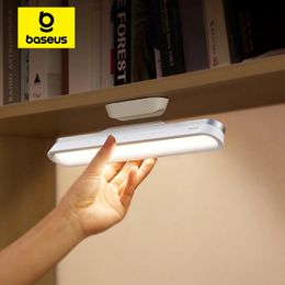 Baseus Desk Lamp Hanging Magnetic LED Table Chargeable Stepless Dimming Cabinet Light Night For Closet Wardrobe 240125