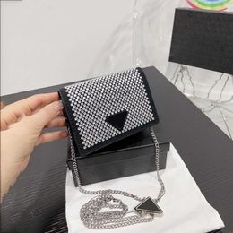 Luxurys Designer Shoulder Bags Women crystal Diamante Handbags Metallic Beads Glitter Diamonds Lady Axillary bag Crossbody ladies wallet Purses 240215