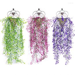 Decorative Flowers Artificial Plants Vines Wall Hanging Leaf Garland Fake Plant Flower Plastic Grass Wedding Party Home Garden Balcony