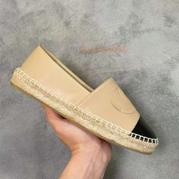 designer sandal chaneles loafer shoes Fishermans Shoes Female Grass Woven Hemp Rope Single Shoes Female Flat Bottom Lazy Man Kicks Thick Sole Shoes HYAL