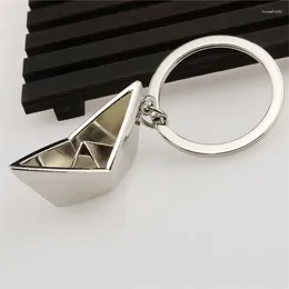 Keychains Men's Sailing Paper Boat Lovely Keychain Metal Alloy Key Chains Rings Lucky Gift For Sailor Men Women Charms Pendant