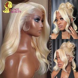 360 spets frontala peruk 613 Blond 134 136 Body Wave Spets Front Wig Prepluched Brazilian Spets Front Human Hair Wigs 30 32 Inch 240118