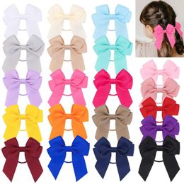 Hair Accessories 1/2pcs Ribbon Band For Girls Lovely Cheer Bows Head Rope Sweet Kids Headwear Double Ponytail Support