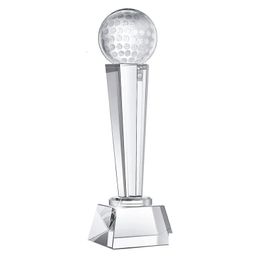 Decorative Objects Figurines Golf Trophies Crystal Ball 9 X 28 Inch For Adts Kids Tournament Table Desktop Decor 230815 Drop Deliv Dh3Du