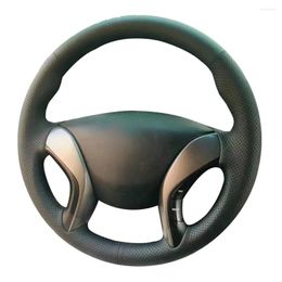 Steering Wheel Covers Anti-Slip Original Braid Black PU Leather Car Cover For I30 Elantra Avante Accessories