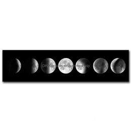 Paintings Wall Art Moon Phase Black White Posters Aesthetic Canvas Prints Abstract Painting Picture For Living Room Home Decor 24012 Dhmeo