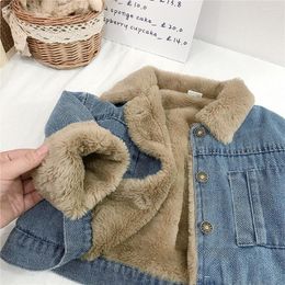 Jackets Children Winter Denim Girls Thick Fleece Warm Girl Baby Fashion Outerwear Jeans Coats Kids Parka Children's Clothes