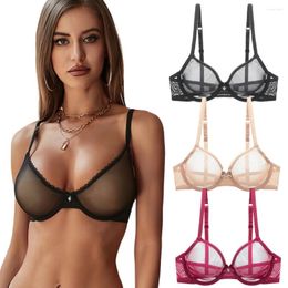 Bras Varsmiss Unlined Solid Lingerie Transparent Bra Ultra-thin Yarn Underwear Breathable Sexy CDE Cup