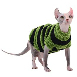 Одежда для сфинкса, плюшевое шерстяное пальто, теплый свитер для сфиниксов, одежда для кошек, зимняя верхняя одежда для котят, маленьких собак, товары для домашних животных 240130
