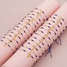 Link Bracelets Go2boho Bohemian Colorful Gold Plated Letter A-z Charm Women Gift Handmade Friendship Fashion Jewelry Miyuki Seed Bead