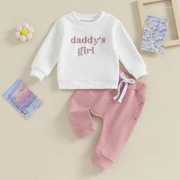 Clothing Sets Born Toddler Baby Girls Outfits Daddys Letter Printed Long Sleeve Sweatshirt Drawstring Pants 3 6 9 12 18 24 Months