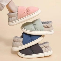 Slippers Women Winter Boots Warm Down Shoes Keep Thick Platform Couple Men's Home For Soft Cosy Ladies