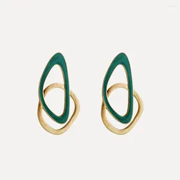 Dangle Earrings Korean Green Oil Drop Geometry Alloy Simple Beautiful For Women Girl Fashion Jewelry Accessories