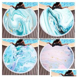 Towel Round Print Beach 30 Styles Fringed Edge Sports Towels Sunshade Shawl Picnic Blanket Yoga Mat Bathing Bh3247 Tqq Drop Delivery Dh4Lt