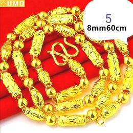 UMQ 30g 14k Gold Real Necklaces Shiny Choker Snake Chain Exquisite Necklace Gift for Men Women Fine Jewellery Never Fade 14 k 240125