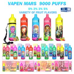 AB depo vapen mars kasırga 9000 puflar 9000 tek kullanımlık e sigara örgü bobin 18ml pod şarj edilebilir elektronik CIC RGB 0% 2% 5%% Vapes Tek kullanımlık puf 9k stokta