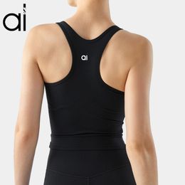 Al Yoga Suits Rib Devoted Tanks Sports sömlös vald tank mjuk ärmlös tröja Vest Gym Running Sweattops kan para den med byxor leggings eller shorts