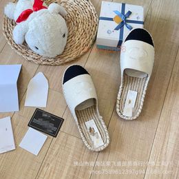 designer sandal chaneles loafer shoes early summer grass woven fisherman half trailer flat bottomed lazy Muller shoes 85HD