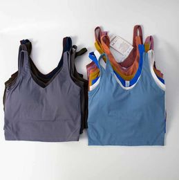 Yoga Outfit Type Back Align Tank Tops Luluss Lemons Gym Clothes Women Casual Running Nude Tight Sports Bra Fitness Beautiful Underwear Vest Shirt Jkl party#2055