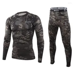 Running Sets Men GYM Suits Compression Sports Fitness Workout Exercise Jogging Hiking Top Long Tee Shirt Tights Tracksuit A152