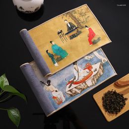 Tea Napkins Towel Chinese Painted Tablecloth Kitchen Absorbent Rag Table Mat Ceremony Set Accessories