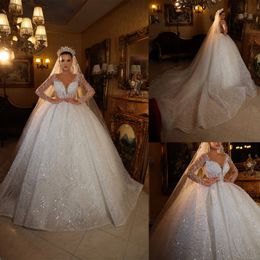 Custom Size Gorgeous Ball Gown Wedding Dresses With Veil Applique Beading Sweetheart Bridal Gowns Sweep Train Robe Vestido De Noiva