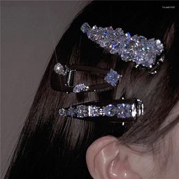 Hair Clips 2024 Korean Fashion Fairy Shiny Crystal Elegant Bling Sweet Statement Pins For Women Accessories Jewellery