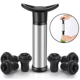 Vacuum Pump Opener With 8 Caps Wine Bottles Home Brewing Making Barware Stopper Cocktail Drinkware Bar Accessories Shaker Set 240119