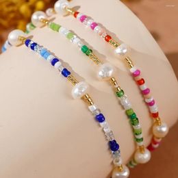 Link Bracelets Go2boho 2024 Yew Trendy Multi Color Fashion Design Tiny Beaded Freshwater Pearl For Women Exquisitely Date Gifts