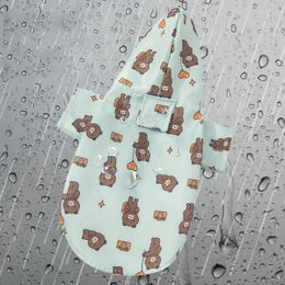 Dog Apparel Waterproof Pet Clothes Hoodies Cartoon Printed Puppy Raincoat Chihuahua Bulldog Jacket Accessories S-XL